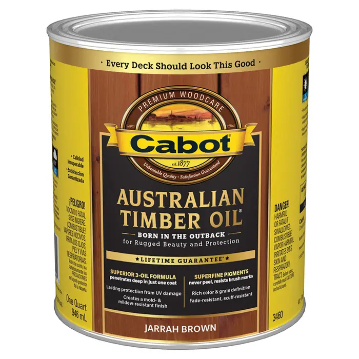 CABOT AUSTRALIAN TIMBER OIL WOOD STAIN FINISH JARRAH BROWN QUART
