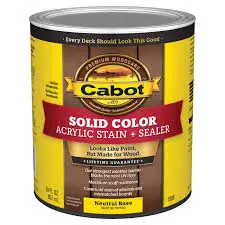 CABOT WOOD TONED DECK AND SIDING SOLID COLOR ARYLIC DECKING STAINA & SEALER NEUTRAL BASE QUART - 140.0001806.005