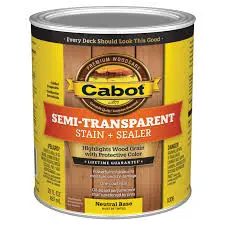 CABOT WOOD TONED DECK AND SIDING STAIN SEMI-TRANSPARENT ACRYLIC STAIN NEUTRAL BASE QUART - 140.0017406.005