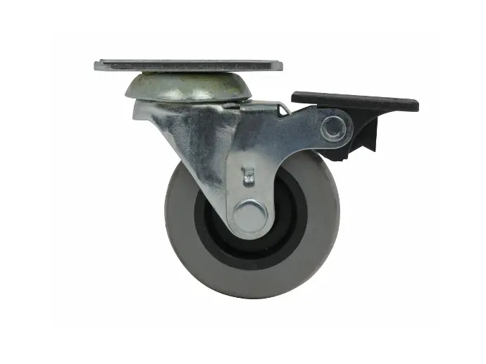 CASTER RUBBER 2" SWIVEL W/BRAKES 88LBS