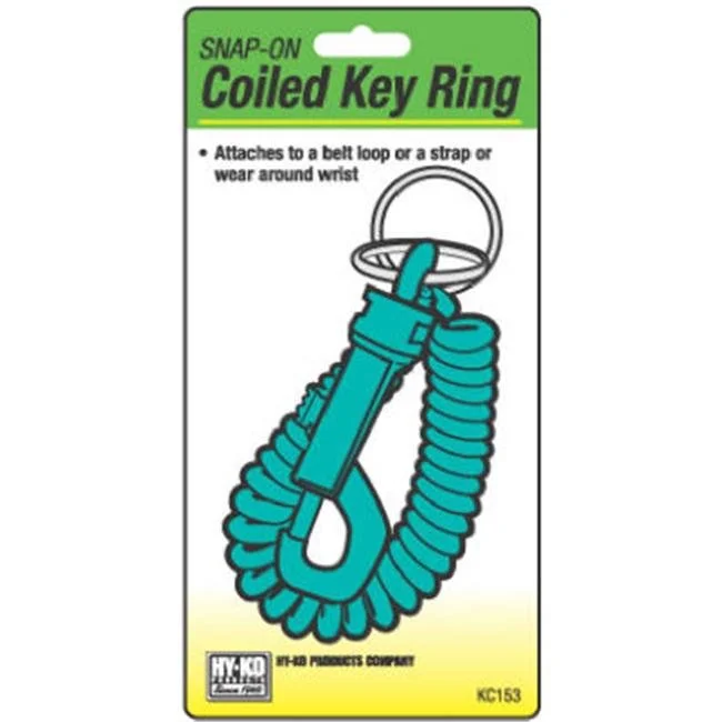 COILED KEY RING 2 PLASTIC SNAP HY-KO - KC153