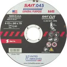 CUT OFF WHEEL TM 4-1/2 X .045 X 7/8 A60S GENERAL PURPOSE  - 23101