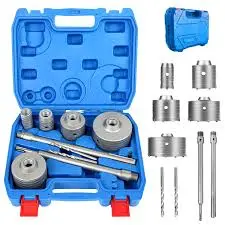 DEHUIWI HOLE SAW KIT 9PCS CONCRETE HOLE SAW SDS PLUS MAX BIT SHANK