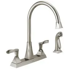 DELTA EVERLY 2HANDLE STANDARD KITCHEN FAUCET WITH SPRAY STAINLESS - 21741LF-SS