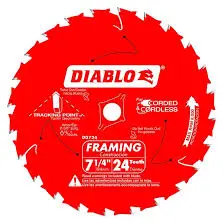 DIABLO BLADE 7 1/4" 24T FRAMING BULK - D0724A