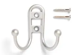 DOUBLE HOOK SATIN NICKEL - FH30