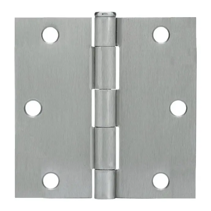 DOOR HINGE 4" 4HOLE SQUARE CORNER SATIN NICKLE - 57013