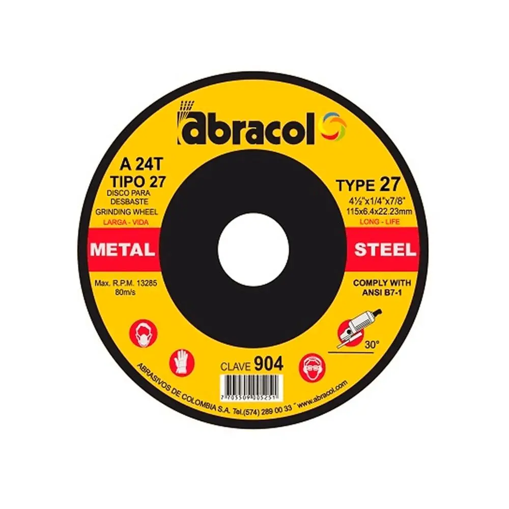 DT1 7" X 1/16" X 7/8" - 230MM X 3.2MM X 22.23 A30T METAL & STAINLESS ABRACOL - ABD2A0046072
