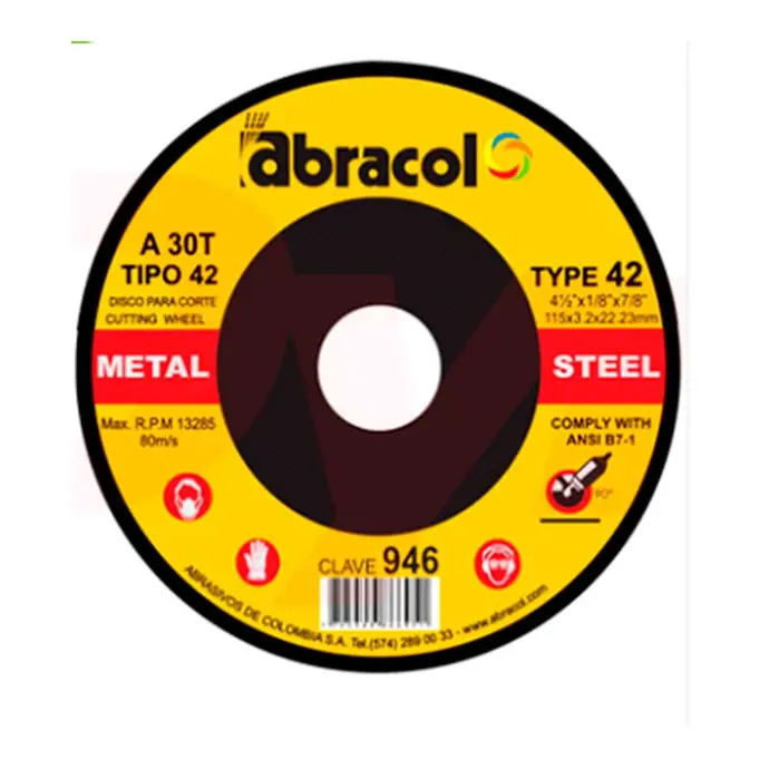 DT42 AB 9" X 1/8 X 7/8 - 230MM X 3.20 MM X 22.23 A 30T CUTTING DISC FOR METAL ABRACOL - ABD4A0030053