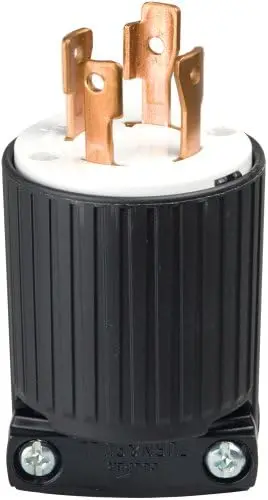 EATON 4-WIRE 3POLE LOCKING PLUG CONNECTOR 125/250-V 30AMP BLACK/WHI...