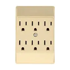 EATON 6OUTLET 3WIRE 15A/125V GROUNDED TAPPING IVORY - C1146V
