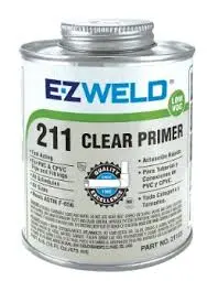 EZ WELD PVC CLEAR PRIMER 8oz 1/2 PINT - 21102-EZ..