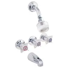 EZ-FLO BASIC N BRASS 2 HANDLE TUB AND SHOWER FAUCET IN CHROME - 106...