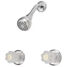 EZ-FLO CP 2 VALVE SHOWER SET, ACRYL HANDLE - 10567C