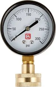 EZ-FLO WATER TEST PRESSURE GAUGE 0-300 PSI 3/4" FHT - TG-W-HB
