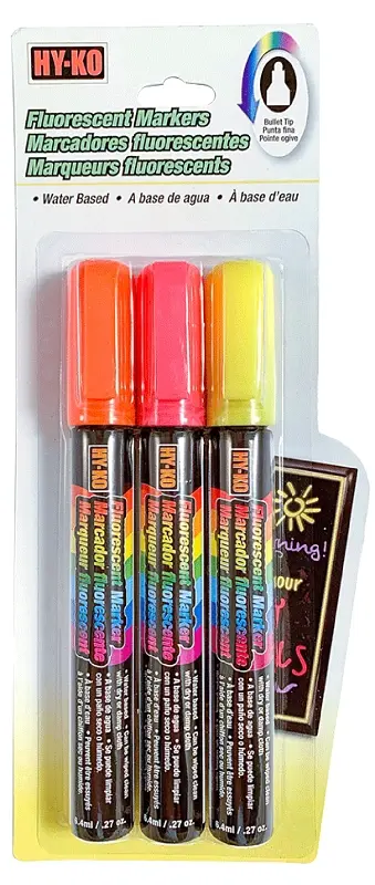 FLUORECENT MARKER S-2 PK HY-KO - 40618