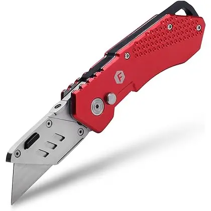 FOLDING KNIFE UTILITY 10 BLADE AND POUCH - BRUN010