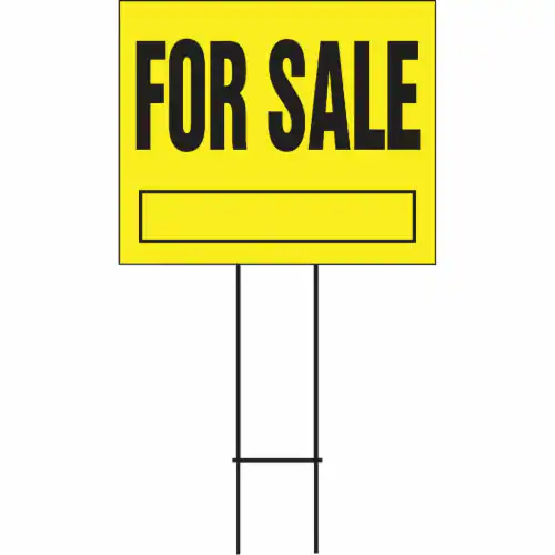 FOR SALE SIGN YELLOW 20" X 24" HY-KO - YFS-10