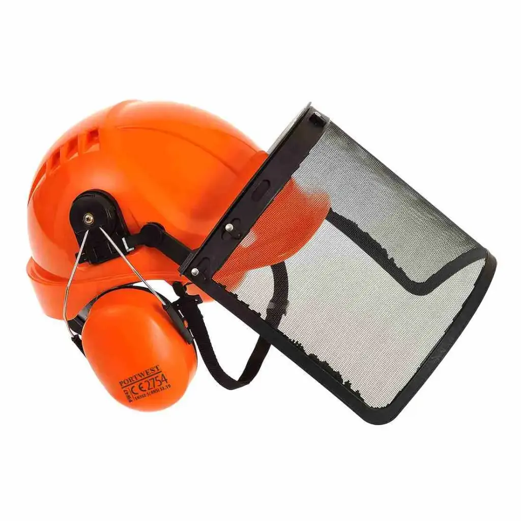 FORESTRY COMBI KIT HELMET VISOR PROTECTION HARD HAT SAFETY ORANGE