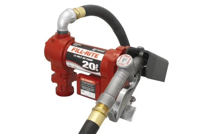 FUEL PUMP KIT 12VDC 20GPM MANUAL NOZZLE HOSE FILL-RITE - FR4210H