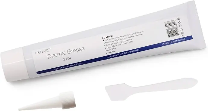 GENNEL 100GRAM TUBE WHITE THERMAL GREASE PASTE SILICONE COMPOUND PC, CPU, GPU COOLING - X001LOY50R