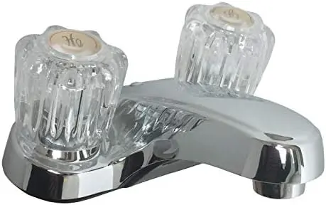 GENUINE EZ-FLO LAVATORY FAUCET NON-METALIC 4" ACRY 2-HANDLE W/O P/U - 10252C 