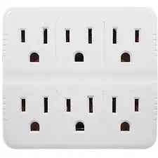 GO GREEN 6-OUTLET TAP W/GROUND WHITE 15A/125V - GG16000TW