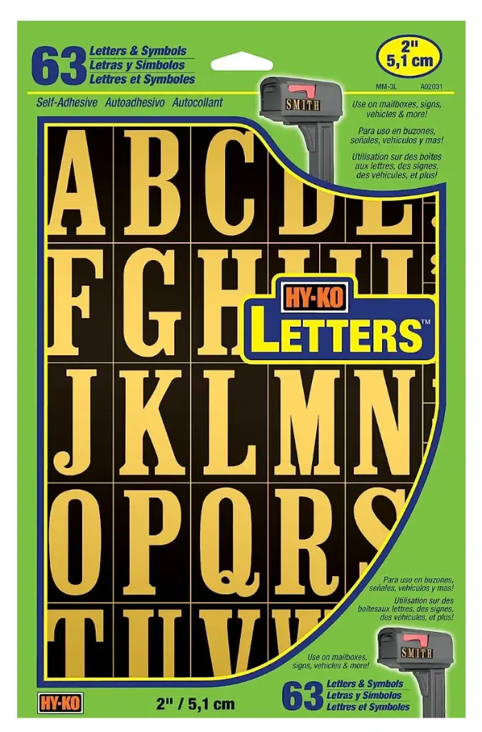 GOLD LETTER SET 2" HY-KO MM-3L