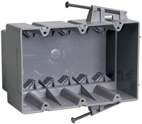 GREY 4 GANG PLASTIC BOX WITH NAIL - JC60X