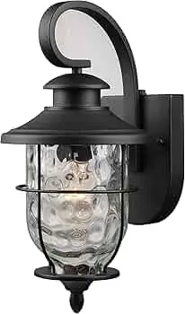 HARDWARE HOUSE  BLACK LANTERN WALL FIXTURE 1-LIGHT - 21-1284