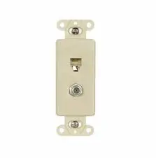 IVORY PHONE/TV FLUSH JACK LEVITON 3562V
