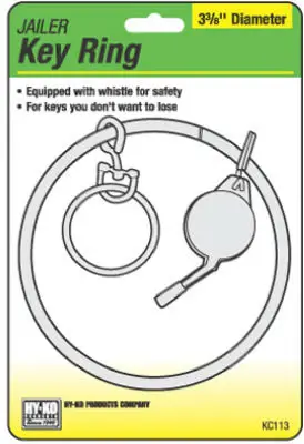 JAILER KEY RING W/WHISTLE HY-KO - KC113