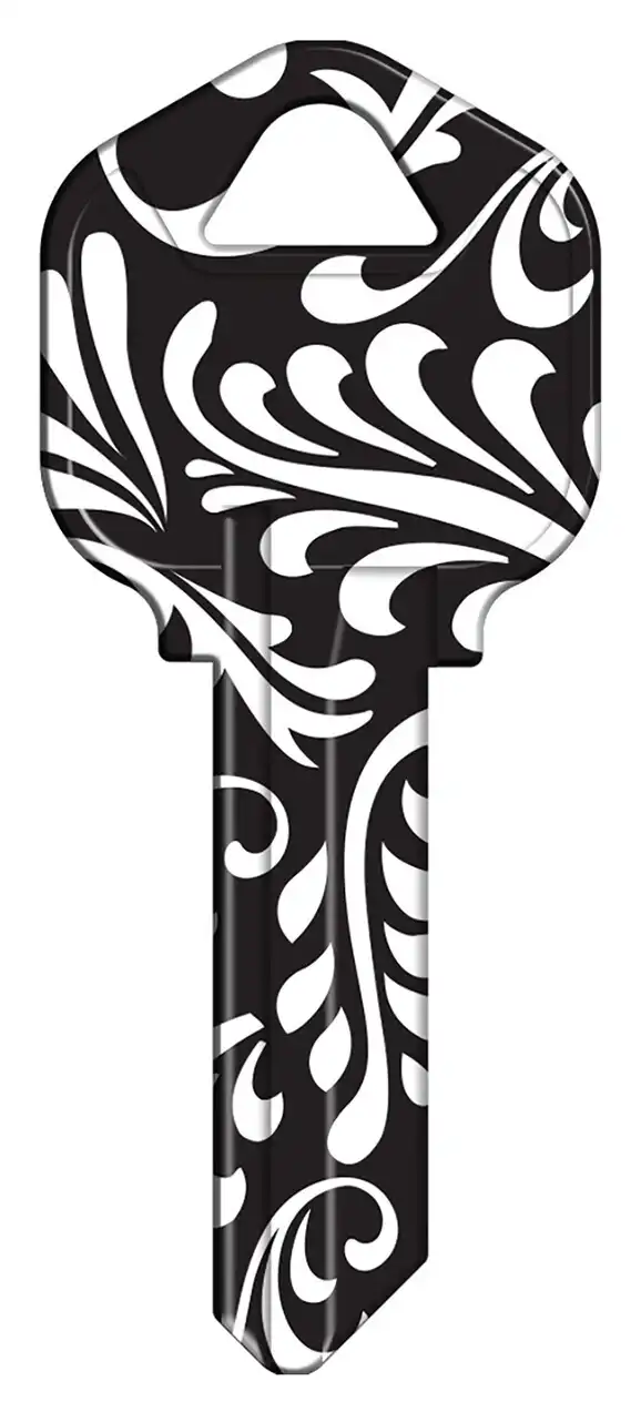 KEYBLANK KWIKSET LOCK BLACK/WHITE  HY-KO - KW1-41