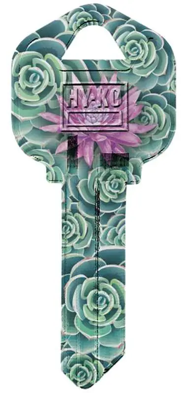 KEYBLANK KWIKSET LOCK GREEN LEAVES  HY-KO - KW1-40