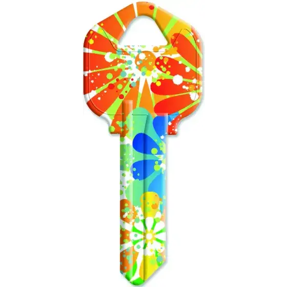 KEYBLANK KWIKSET LOCK ORANGE SPLASH HY-KO - KW1-14