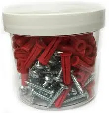 PLASTIC ANCHOR & SCREW KIT 100pk #10-12 x 1-1/4"