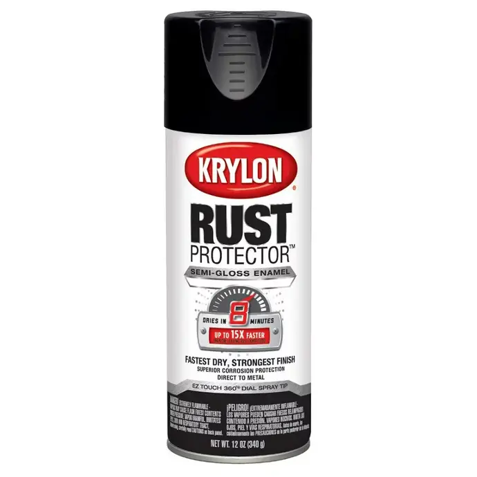 KRYLON SPRAY PAINT 69021 RUST PROTECTOR SEMI GLOSS BLACK - K06902100