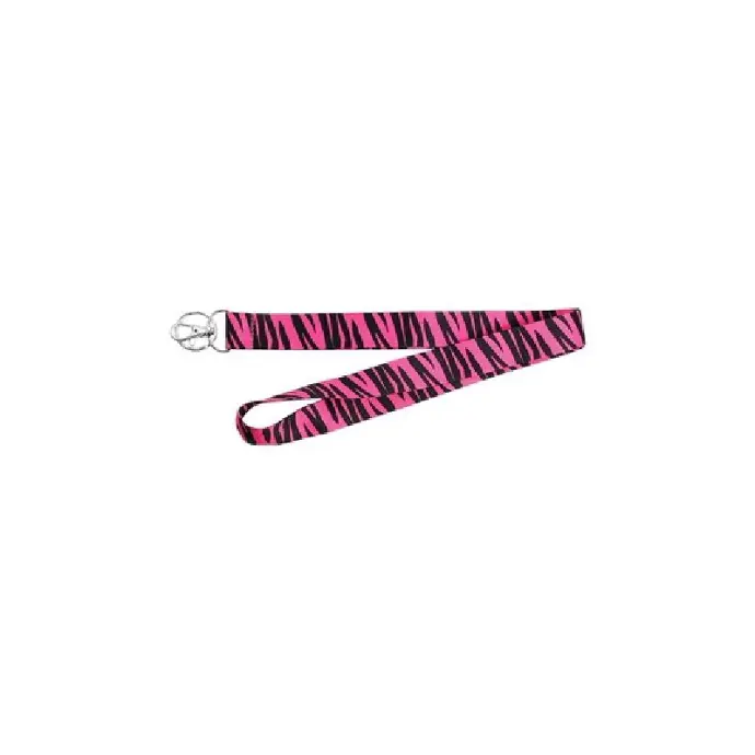 LANDYARD 18" POLYESTER BLACK/PINK CLIP END HY-KO - LAN-115