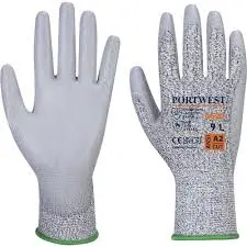 LR CUT POLYURETHANE PALM GREY GLOVE LARGE PORTWEST - A620GRRL