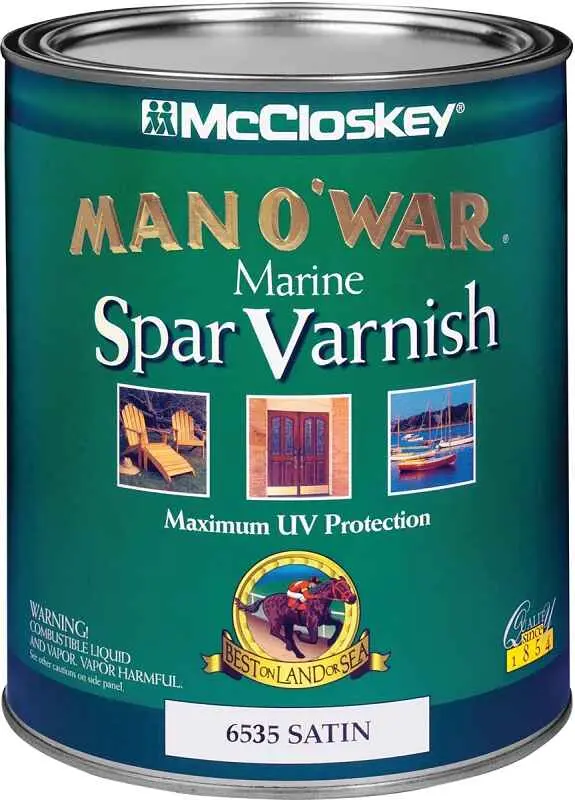MCCLOSKREY MAN O'WAR LOW VOC SPAR INTERIOR & EXTERIOR VARNISH SATIN CLEAR QUART - 080.0006535.005