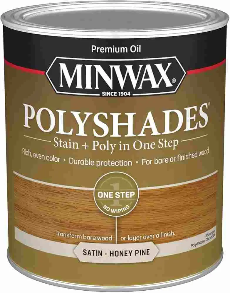MINWAX POLYSHADES 61310444 WOOD STAIN AND POLYURETHANE HONEY PINE QUART - 61310444