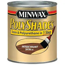 MINWAX POLYSHADES WOOD STAIN AND POLYURETHANE 61340444 / 340 SATIN ANTIQUE WALNUT 