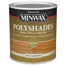 MINWAX POLYSHADES 61370444 WOOD STAIN AND POLYURETHANE 370 CLASSIC OAK SATIN QUART - 61370444
