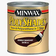 MINWAX POLYSHADES 61380444 WOOD STAIN AND POLYURETHANE 380 BOMBAY MAHOGANY SATIN QUART - 61380444