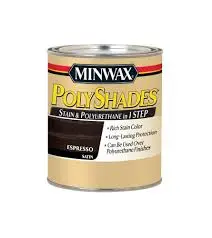 MINWAX POLYSHADES 613970444 WOOD STAIN AND POLYURETHANE 397 ESPRESSO SATIN QUART - 613970444