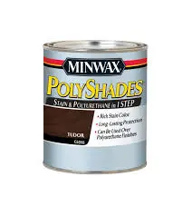 MINWAX POLYSHADES 61460444 WOOD STAIN AND POLYURETHANE 460 TUDOR GLOSS QUART - 61460444