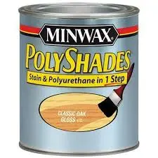 MINWAX POLYSHADES 61470444 WOOD STAIN AND POLYURETHANE 470 CLASSIC OAK GLOSS QUART - 61470444