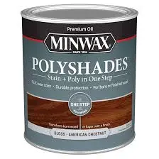 MINWAX POLYSHADES 614750444 WOOD STAIN AND POLYURETHANE 475 AMERICAN CHESTNUT GLOSS QUART - 614750444