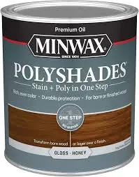 MINWAX POLYSHADES 614960444 WOOD STAIN AND POLYURETHANE 496 HONEY GLOSS QUART - 614960444