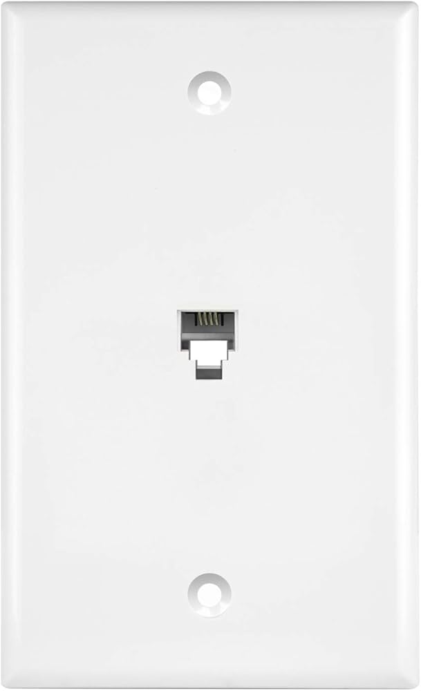 MODULAR WALL JACK (RJ11) WHITE RJ22 - WJ-64-W